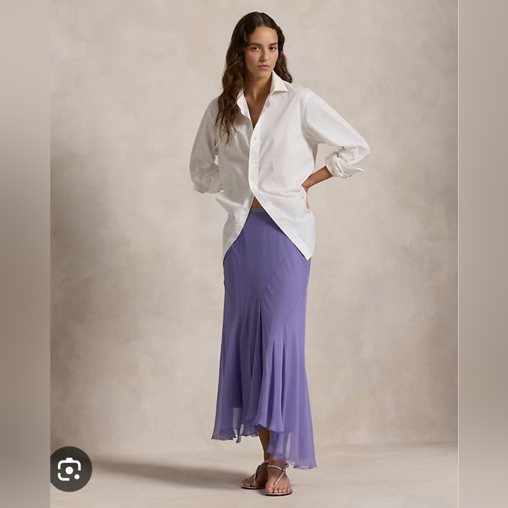 Oversize Fit Cotton Shirt Ralph Lauren White Small